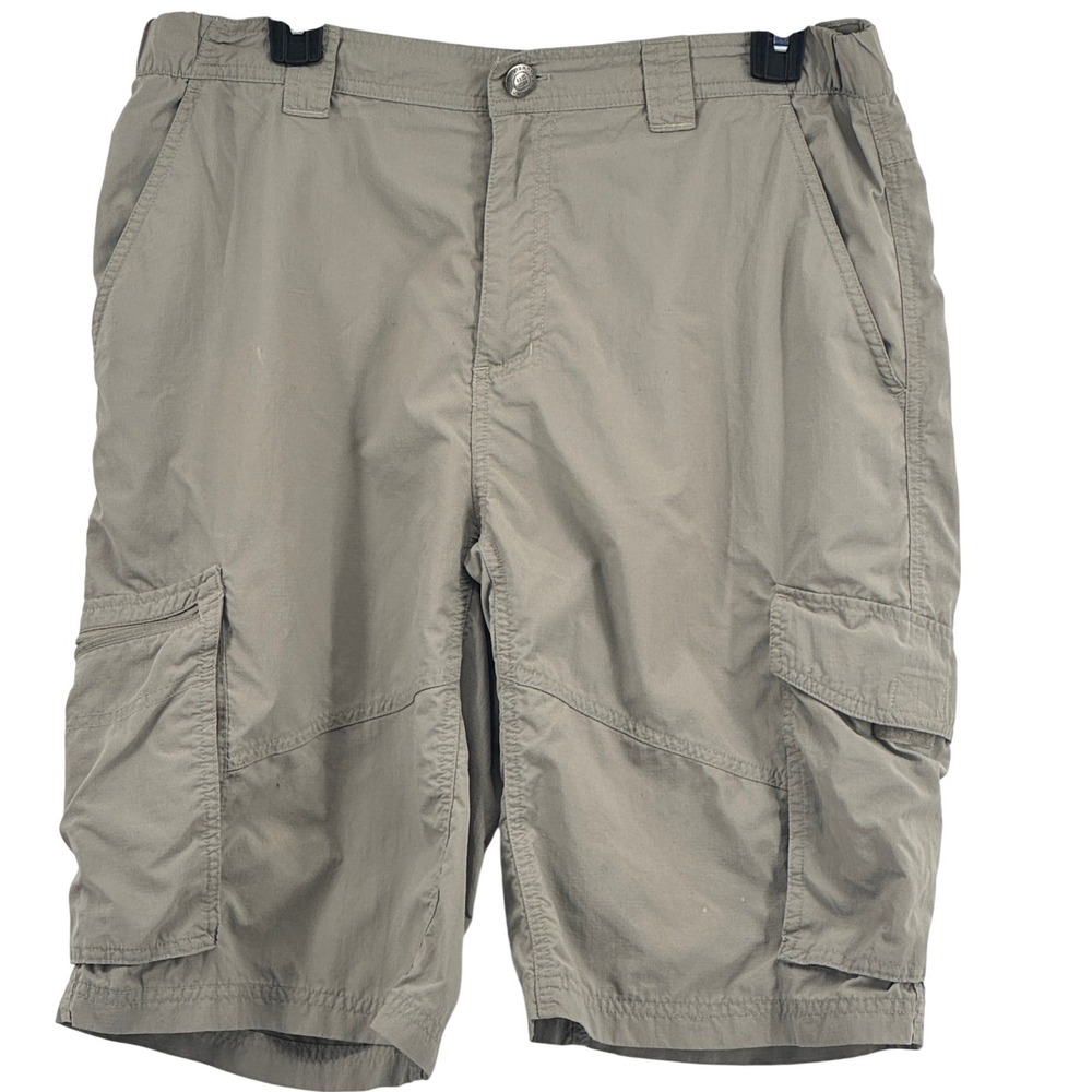 Columbia OmniShade Men 34 Cargo Short Tan Hiking Sun Protection Regular Fit Gorp